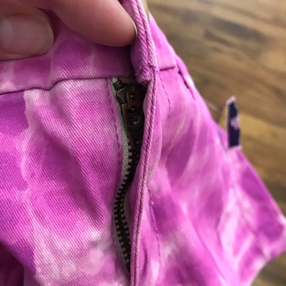 NWOT American Eagle Shortie Shorts Tie Dye 4 purple pink white - Picture 6 of 8
